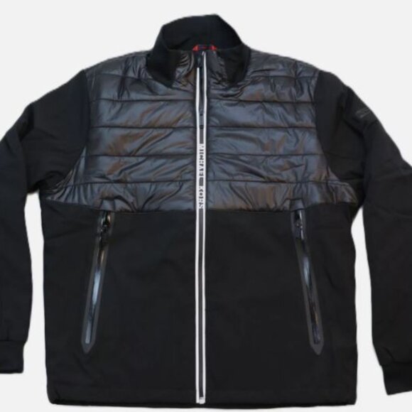 Michael Kors Mix Media Soft Shell Knit Collar Jacket Men's Size M Black New - Picture 1 of 11